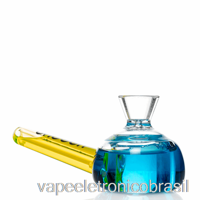 Vape Recarregável Cheech Glass Dual Bun Congelável Tubo De Mão Azul / Verde